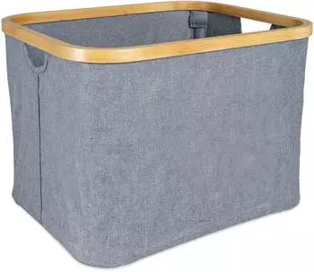 osoltus Nelson Faltbox W&auml;schekorb Bambus 40cm Grau