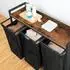 LuxusKollektion Wäschesortierer 3 Fächer mit Ablage, 3x39,8L, Oxford dunkelbraun
