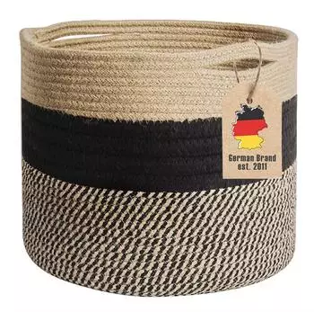 Intirilife Aufbewahrungskorb aus Baumwollseil 25L, braun-schwarz (IL-100645)