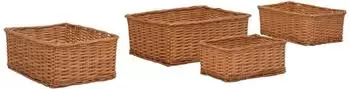 vidaXL Korb-Set ineinander schachtelbar, 4-tlg., Weidengeflecht, braun (286980)