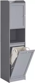 Vasagle Badschrank mit Wäschekorb, herausnehmbarer Wäschesack, 40x40x170cm