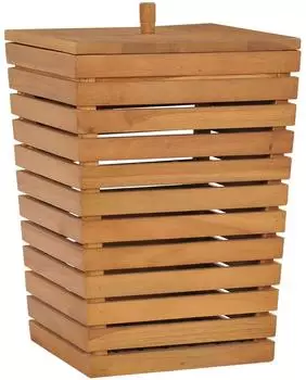 vidaXL W&auml;schekorb 30&times;30&times;45cm Teak Massivholz (289074)