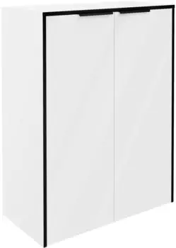 Fackelmann Flair Doppel-Midischrank mit W&auml;schekorb, 2 T&uuml;ren, 62,8cm, wei&szlig; (FLAIR)
