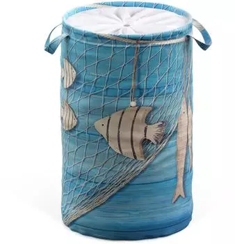 Sanilo W&auml;schekorb &bdquo;Seefahrt" blau, 60L, faltbar, Polyester (10810752-0)