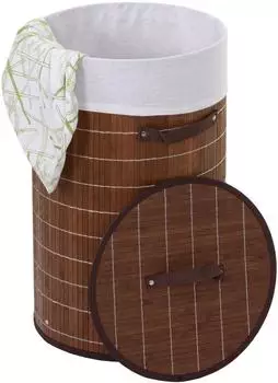 MCW Wäschekorb MCW-C21, Bambus, rund, 50l (MCW-C21)