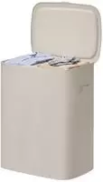 SONGMICS W&auml;schekorb mit Deckel 2 F&auml;cher, W&auml;schesortierer 160 L, 56 x 40,5 x...