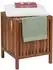 Relaxdays Wäschekorb mit Sitz, Holz, 50L