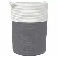 vidaXL Aufbewahrungskorb Grau und Wei&szlig; &Oslash;49x65 cm Baumwolle