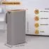 LuxusKollektion Wäschekorb mit Deckel, faltbar, Bambus, grau, 60L