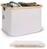 Hennez Faltbare Kallax Aufbewahrungsbox, Canvas, Bambusgriffe, 40L (ADRIAN_S_BEIGE)