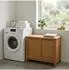 Relaxdays Wäschesammler 2 Fächer 150l, hellbraun