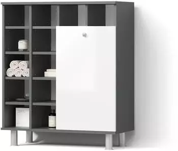 Livinity Fucino Badschrank weiß hochglanz, 78,4x91,6x34cm, 13 Fächer (800001014294)