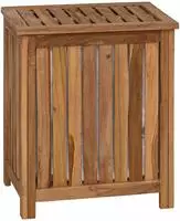 vidaXL W&auml;schekorb Natur Massivholz Teak