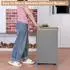 LuxusKollektion Wäschekorb mit Rollen, schmal, 75L, grau