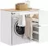 SoBuy Wäscheschrank mit 2 Schubladen, weiß, 100x60x95cm (BZR223-WN)