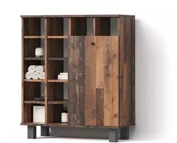 Livinity Fucino Badschrank Wildeiche, 13 Fächer, 78,4x91,6x34cm (52637)