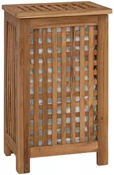 vidaXL W&auml;schekorb Truhe Teak massiv, natur, 35x25x60cm (42024288)
