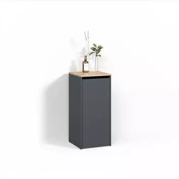 Livinity Paolina Badschrank mit Wäschkorb, anthrazit/Goldkraft Eiche, 40,2x88,2x40,5cm (57398)