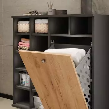 VICCO Fynn W&auml;scheschrank anthrazit/goldkraft Eiche 78,4x91,6cm (54355)