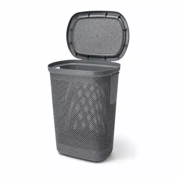 Mojawo W&auml;schekorb mit Deckel, Kunststoff, grau, 58L (02710390)