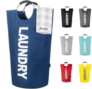 LuxusKollektion Wäschekorb 90L faltbar, wasserdicht, marineblau
