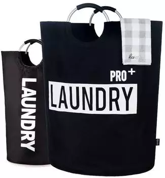 LuxusKollektion W&auml;schekorb 150L faltbar, wasserdicht, schwarz