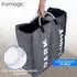 LuxusKollektion Wäschesortierer 2 Fächer faltbar 60L dunkelgrau 600D Oxford (M-60L)