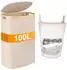 LuxusKollektion Wäschekorb faltbar mit Deckel, Polyester, hellbeige, 100L