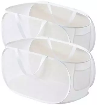 LuxusKollektion Pop-Up W&auml;schekorb faltbar, wei&szlig;, 75l, 2er-Set (150578)