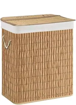 hjh Living FALSTER XL R W&auml;schekorb Rattan, faltbar, braun, 100L (924012)