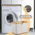 LuxusKollektion Faltbarer Wäschekorb 68L, Stoff & Bambus, beige (150730)