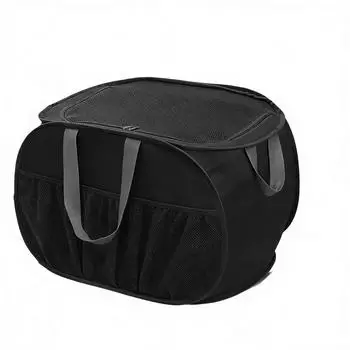 LuxusKollektion Pop Up W&auml;schekorb mit Deckel, faltbar, 75l, schwarz