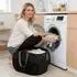 LuxusKollektion Pop Up Wäschekorb mit Deckel, faltbar, 75l, schwarz