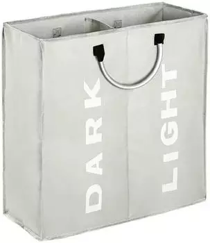 LuxusKollektion W&auml;schesortierer 2 F&auml;cher faltbar 60L grau (M-60L)