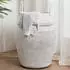 LuxusKollektion Geflochtener Wäschekorb 105l, Baumwolle, grau gestreift