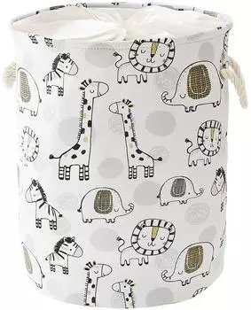 LuxusKollektion Faltbarer W&auml;schekorb 58L mit Kordelzug, Giraffe
