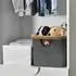 LuxusKollektion Wäschekorb faltbar 68L, Bambus & Stoff, grau