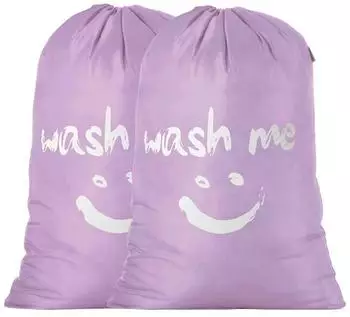 LuxusKollektion W&auml;schesack 2er-Set, faltbar, Kordelzug, 120L, violett