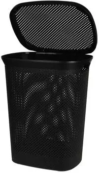 Mojawo W&auml;schekorb mit Deckel, Kunststoff, schwarz, 60L (4262414237595)