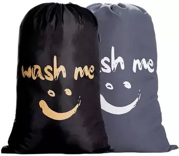 LuxusKollektion W&auml;schesack 120l mit Kordelzug, 420D Nylon, 2er-Set (150415)