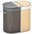 HomCom Wäschekorb mit Deckel 100L, Bambus, 2 herausnehmbare Wäschesäcke, grau/natur