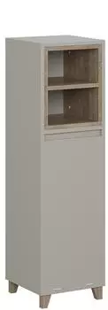 VICCO Elnor Midischrank greige, 30x105,2x30cm, mit Wäschebehälter (56623)