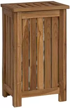 vidaXL W&auml;schekorb Massivholz Teak, natur, 35x25x60cm