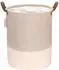 LuxusKollektion Wäschekorb faltbar, Canvas, gestreift, grau, 43L