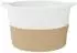 vidaXL Wäschekorb beige und weiß Ø60x36cm Baumwolle (358475)