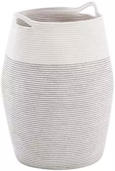 LuxusKollektion W&auml;schekorb geflochten 105l, Baumwolle, grau/wei&szlig;