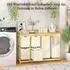 LuxusKollektion Wäschesortierer 6 Fächer, Bambus, 200l, beige