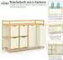 LuxusKollektion Wäschesortierer 6 Fächer, Bambus, 200l, beige