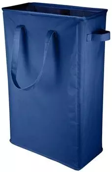 LuxusKollektion W&auml;schekorb schmal 45L, faltbar, Oxford-Stoff, dunkelblau (M-45L)