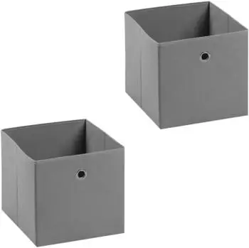Idimex BELLA Aufbewahrungsbox aus Stoff, grau, 32x32x32cm, 2er-Set